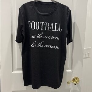 Heathered Black Football Graphic T-Shirt 
Size XL